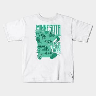 Minnesota Land of 10,000 Lakes // Land of Ten Thousand Lakes Kids T-Shirt